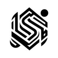 Abstract Geometric with Black and White Shapes, Lines, and a Dot, Modern and Minimalist Design. vector