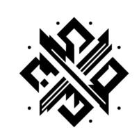 Geometric Black and White Abstract Featuring Intersecting Shapes, Gradients, and Minimalist Composition. vector