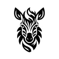 Stylized Zebra Head in Geometric Black, White, and Gray, Symmetrical with Modern Aesthetic. vector