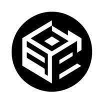 Isometric Cube Logo A geometric of a D cube rendered in black and white, set within a black circular frame on a white backdrop. vector