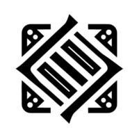 Geometric Black and White Square with Intersecting Elements, Triangles, and Abstract Pattern. vector