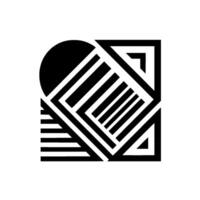 Geometric Bauhaus Composition Circular and Angular Shapes in Black and White, Modern Art on White Background. vector