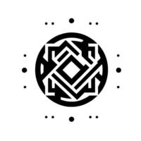 Intricate Black and White Geometric Mandala with Circular Frame and Dot Accents, Minimalist Abstract Illustration. vector