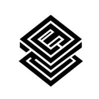 Abstract Black and White Isometric Geometric Shape with a Labyrinthine Inner Design, Isolated on White. vector