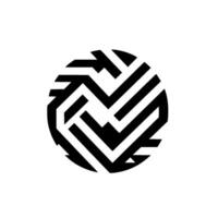 Geometric sphere with a black and white abstract pattern, arranged in a minimalist on a white background, with subtle shadow effect. vector