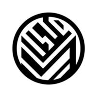 Intricate Black White Geometric Design A Modern Circular Emblem with Lines, Shadow Optical Illusion on White. vector