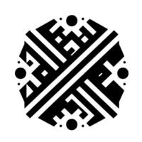 Geometric Black and White Abstract with Octagonal Symmetry Featuring Lines, Shapes, Dots, and a Minimalist, Modern Aesthetic. vector