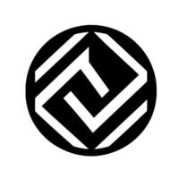 Intricate geometric optical illusion design black circle framing complex, layered white and gray stripes, creating depth and a mesmerizing mazelike structure. vector