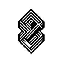 Abstract Geometric Design Symmetrical Black White Op Art with Intricate Interlocking Lines on White Background. vector