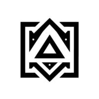 Geometric Composition Abstract Featuring Triangles and Square Frame in Black, White, and Gray, on White Background. vector