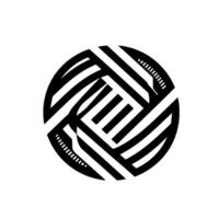 A with thick black lines arranged in a circular pattern, forming an abstract in a minimalist style on a white background. vector