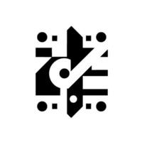 Geometric Monochrome Composition A symmetrical abstract with bold black, white, and gray shapes, featuring circles, squares, lines and a curved element. vector