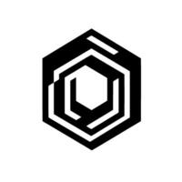 Isometric Hexagon in Black and White with Shadow A Geometric, D Perspective, Minimalist Design. vector