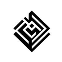 Geometric Abstract Black Labyrinthine Form on White, Symmetrical and Minimalist Evoking Mystery, Complexity, and Modernity vector