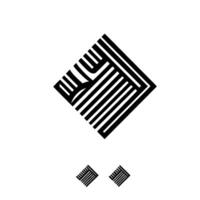 Abstract Black and White Geometric with Square and Bar Elements, with shadow and brand variations. vector
