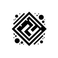 Geometric Black and White DiamondShaped Maze with Abstract, Minimalist , and Scattered Dots vector