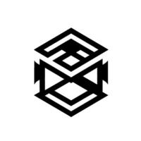 Abstract, Geometric Isometric Cube, Black Lines, Shadows and White Background, Modern, Minimalist vector