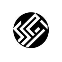 Geometric black and white featuring a pattern of angular lines and shapes contained within a circle with a drop shadow. vector