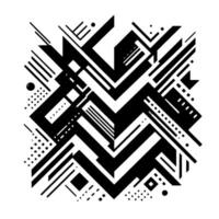 Geometric Black and White Composition Abstract angular , balanced, intricate, with linear elements and varying textures. vector