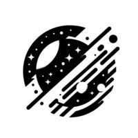Abstract monochrome cosmic a stylized celestial scene with stars, planets, and diagonal lines, creating a modern geometric aesthetic. vector