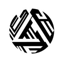 Geometric Black White Circular Composition Featuring Interlocking Linear Forms Creating a Dynamic and Modern Abstract . vector