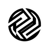 Abstract Black and White Geometric Featuring Interlocking Lines Within a Circular Frame, Creating a Modern Concept. vector