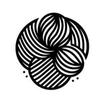 Intertwined Spherical Forms in Black and White, Featuring Curved Stripes and Geometric Composition. vector