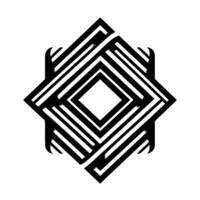 Geometric Interplay A Symmetrical Abstract Composition of Interlocking Diamonds, Striking Black, White and Gray Tones, creating a Visual Illusion on a Clean Background. vector