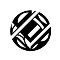 Geometric Monochrome Circular with Intersecting Black White Shapes, Creating Depth and Visual Complexity. vector