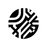 Abstract Black and White Circular Geometric Composition A Modern vector