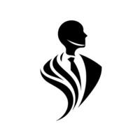 Abstract Silhouette of a Businessman in a Suit, Illustrating Professionalism and Corporate Identity, Set Against White vector