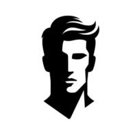 Bold, Monochrome HalfShadowed Portrait of a Stylish Man with Defined Features and Modern Haircut. vector