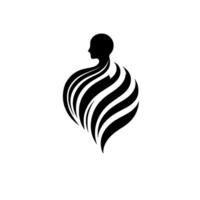 Abstract Silhouette of a Human Head with Flowing, Wavy Lines Forming an OrbLike Structure, Evoking a Sense of Energy and Movement on a White Background. vector