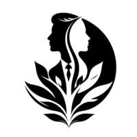 Silhouetted Man Woman in an Organic Composition Business and Growth Merged. vector