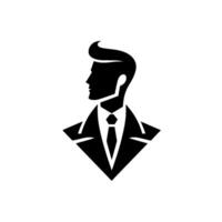 Stylish Silhouette of a Man in a Suit, Viewed in Profile, Modern Geometric , Business Theme. vector