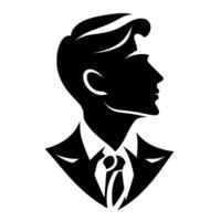 Silhouette of a Man in a Suit, Profile View, Clean Lines and Art Style, with a Classic, Elegant Aesthetic and a Minimalist Composition. vector