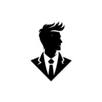Silhouette of a Man in a Suit and Tie Stylish, ProfileView, Modern Minimalist Corporate . vector