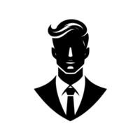 Silhouette of a Stylish Businessman A Minimalist Depicting Confidence and Professionalism, Against a Blank White Backdrop. vector
