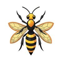 Realistic Wasp on a Leaf vector