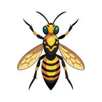 Charming Wasp Character Digital Art Illustration vector