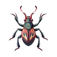 Charming Weevil on a Leaf vector