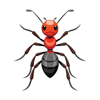 Fun Ant Illustration Design For Kids Learning