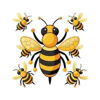 Colorful Bees Illustration for Learning About Nature vector