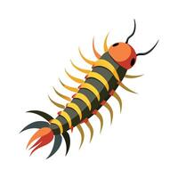 Realistic Centipede on a Leaf vector