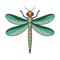 Colorful Dragonfly Character Digital Art vector