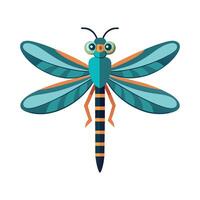 Illustration of Dragonfly on Green Background vector
