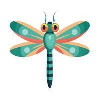 Colorful Dragonfly on a Leaf vector