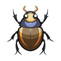 Stylized Dung Beetle Character Illustration vector