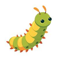 Charming Earwig on Leaf Illustration vector