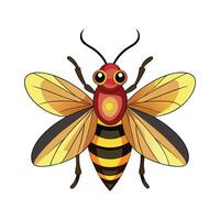 Charming Firefly on a Leaf vector